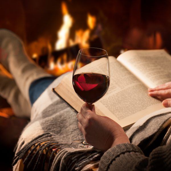 Relaxen met boek in zetel